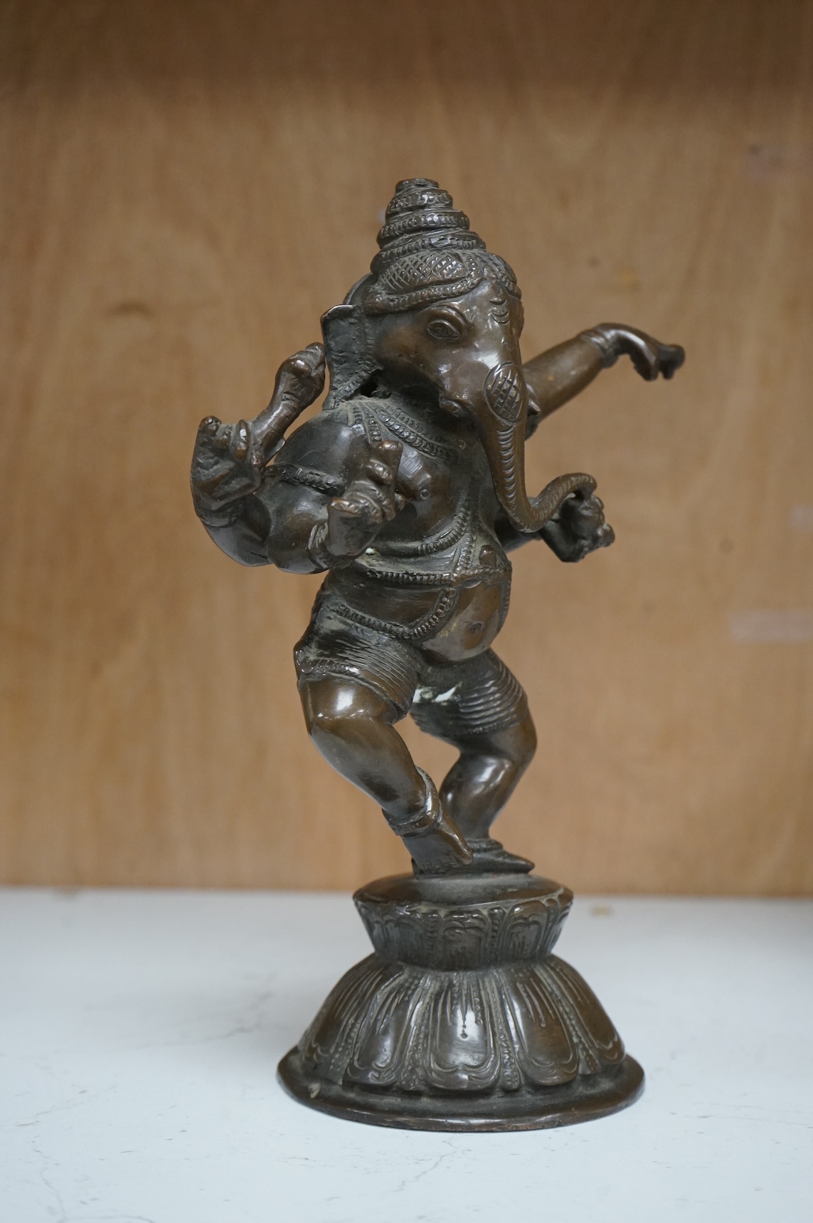 A 19th century bronze model of Ganesha, 21cm high.